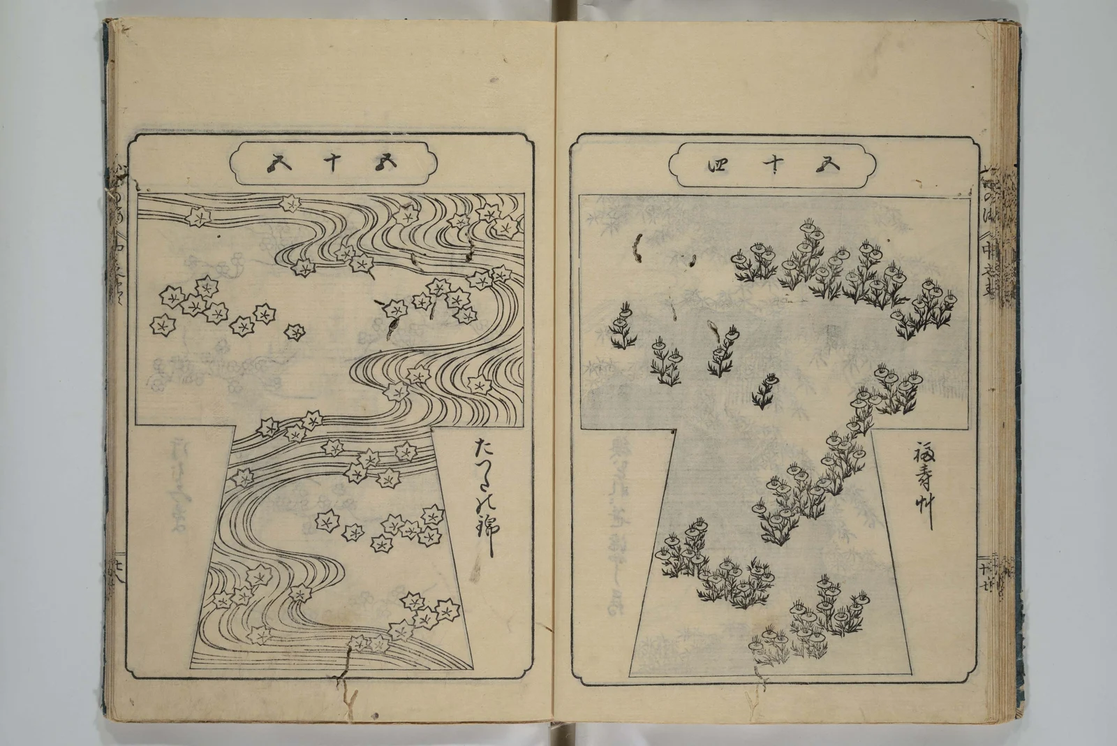 Page d’un livre japonais de motifs de kosode